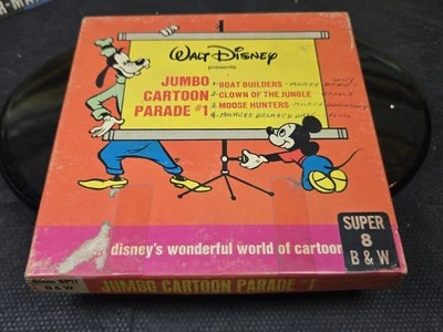 JUMBO CARTOON PARADE #1 Walt Disney Home Movies Super 8 mm Silent Black & White - Image 1 of 4