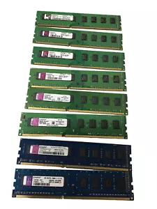 Lot of 8 Mixed of Kingston 8x2GB PC3-10600U DDR3 Desktop Memory RAM - Picture 1 of 2