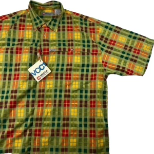 VINTAGE Mecca Shirt Mens XXL Madras All Over Print Y2K Streetwear Hip Hop NOS - Picture 1 of 8