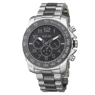 Men's August Steiner AS8095TTB Quartz Two Time Zone Date Steel Bracelet Watch - Image 1 of 4
