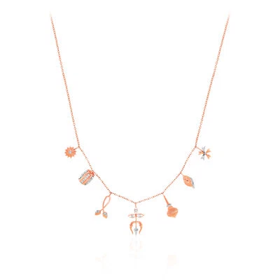 0.3 Ct 14K Rose Gold 14K Rose Gold Diamond Necklace Jewelry For Women By Senco Foto 1 de 4