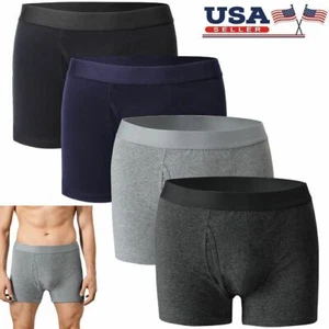 Pure Cotton Rich Men's Boxer Shorts Underwear Plain Breathable Trunks Underpants - Picture 1 of 13