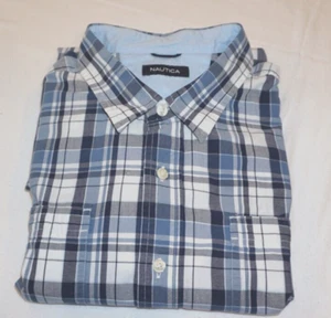 Camisa Nautica Abotonada Para Hombres XXL 2XL Manga Larga Azul Algodón a Cuadros Informal - Imagen 1 de 8