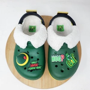 CROCS Buddy the Elf Kids 12 Lined Green Holiday Christmas Girls Boys Clog Shoes - Picture 1 of 14