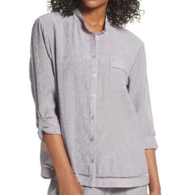 Nordstrom Lingerie grey pajama buttoned top Medium - Image 1 of 4