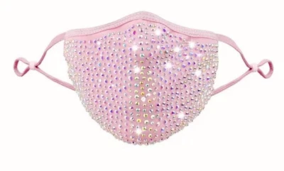 Máscara facial de cristal y lentejuelas brillantes reutilizables bolsillo con filtro de lavado Foto 1 de 4