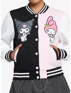 Hello Kitty My Melody And Kuromi Varsity Jacket Split MEDIUM NEW Sold Out - Picture 1 of 5