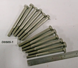 1/4"-20 X 3" Stainless Steel Hex Head Bolts (Pack of 12) D0505-1 'F3 - Picture 1 of 4