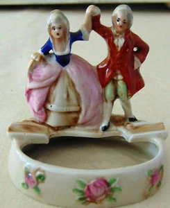 Antique Dancing Couple porcelain Ashtray - Picture 1 of 4