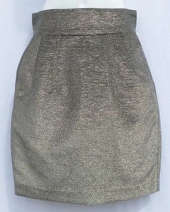 DOLCE & GABBANA Rock Metallic Silber Taupe Gold Doppeltaschen Reißverschluss hinten 40 mit Etikett - Bild 1 von 12