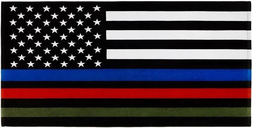 Toalla de Playa 30"x60" Bandera Patriota Policía Bombero 100% Algodón Hecha en Brasil Foto 1 de 1