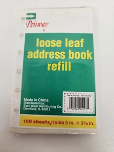 NEU-Vintage Penway Loseblatt Adressbuch Nachfüllpackung 100 Blatt - 5" x 3 3/16" - Bild 1 von 3