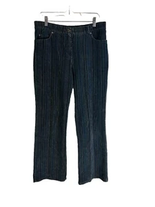 Vintage 90s Womens 10 Rainbow Stripe Corduroy High Rise Pants Grunge - Picture 1 of 7