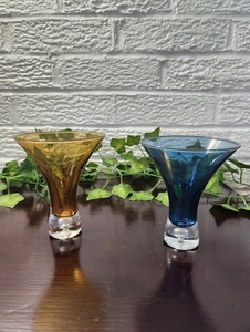 Artland Vintage Martini Cocktail Glass w/Bubble Bottom-Hand Blown Set of 2 - Picture 1 of 3
