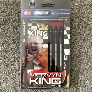 Winmau Mervyn King 24g Silver Darts, 90% Tungsten - Picture 1 of 2