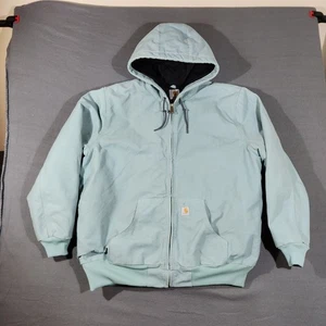 Chaqueta Carhartt WJ130 453 Azul Pato Lona Capucha Forrada Edredón Talla 2XL Ropa de Trabajo - Imagen 1 de 23