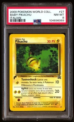 PSA 8 Baby Pikachu 27 Pokemon World Collection 2000 Italian - Image 1 of 2