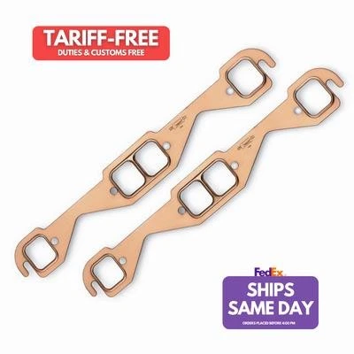 Mr Gasket 7153, Paquete de 2 Juntas Exh Cobre Sbc Rendimiento Carreras Piezas Foto 1 de 4