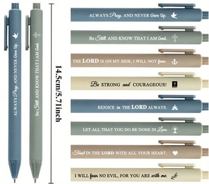 8 erhebende Bibelvers bunt schwarze Tinte glatt Kugelschreiber Kunststoffstifte - Bild 1 von 5