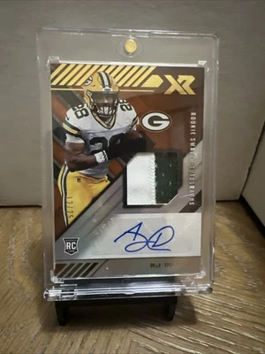 2020 PANINI XR AJ DILLON ROOKIE SWATCH AUTOGRAPHS PATCH AUTO SP RC #’d 12/25! - Image 1 of 2