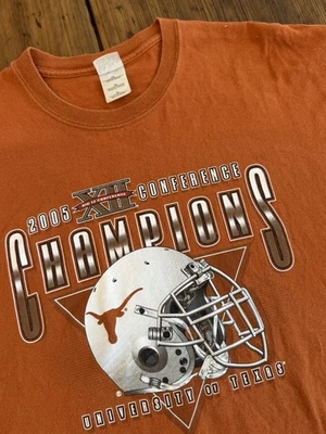 Vintage 2005 University Of Texas Longhorns Big 12 Football Champions Tshirt XL - Image 1 of 4