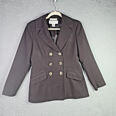 Blazer Rena Rowan Mujer Doble Pecho 4P Marrón Solapa Ancha Botones Tortuga Foto 1 de 4