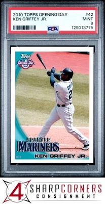 2010 TOPPS OPENING DAY #42 KEN GRIFFEY JR. HOF POP 4 PSA 9 - Image 1 of 3