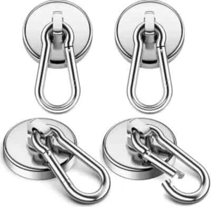 Carabiner Magnetic Hooks 100LBS Strong Magnet Hooks Heavy Duty,4 Pack-US FREE - Picture 1 of 13