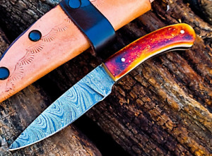 SHARD®™  CUSTOM HAND FORGED Damascus Steel EDC Mini Neck Knife W/Sheath