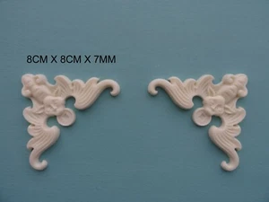 Applique decorativa gargoyle angoli coppia resina mobili modanatura onlay NR24 - Foto 1 di 3