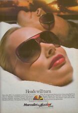 1986 Marcolin Marchon Heads Will Turn Sunglasses Eyewear Sexy Vintage Print Ad