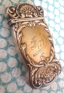 BEST ANTQ Sterling Silber Streichholzhalter Jugendstil Hvy Repousse 925◇Mono◇signiert - Bild 1 von 13