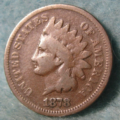 1878 Indian Head Penny Small Cent United States Coin #347 Cover