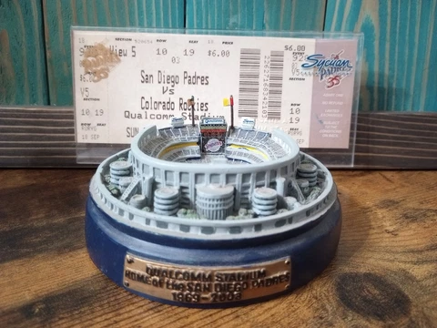 San Diego Padres Qualcomm Stadium REPLICA 1969-2003 MLB Pro Specialties W Ticket Cover
