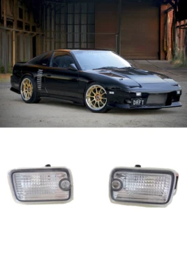 Front Position Turn Signal Lights Clear-Fit-S13-NISSAN Silvia 180SX 240X Type-X - Image 1 of 4