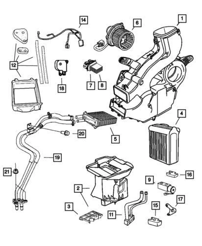 Carcasa superior aire acondicionado Dodge Caravan 2001-2005 original Mopar 5019181AA Foto 1 de 1
