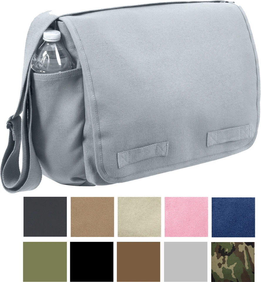 ROTHCO Vintage Canvas Messenger Bag Heavy-Duty Cotton Canvas Crossbody Shoulder - Image 1 of 1