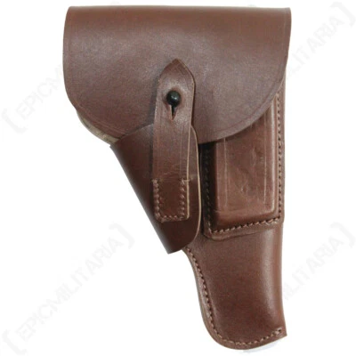 WW2 German Mauser 1934 Holster - Brown Leather Reproduction with Belt Loop
