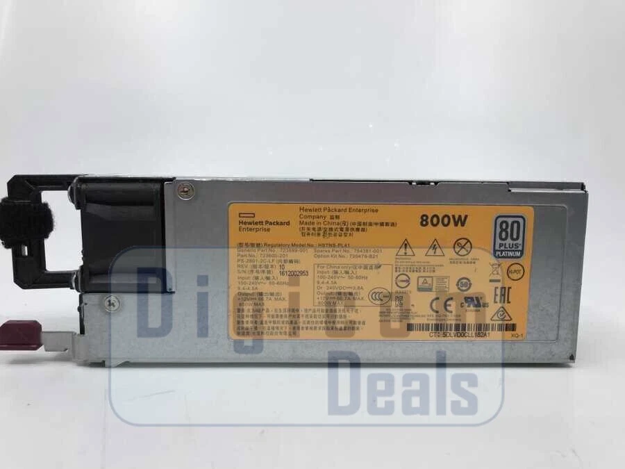 720479-B21 754381-001 723599-001 723600-101 723600-201 HP 800W FS enchufe en marcha fuente de alimentación Foto 1 de 1