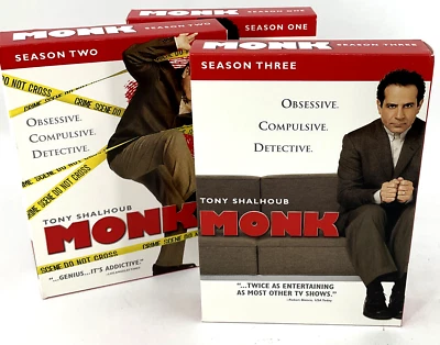 MONK TV SERIES New DVD Seasons 1 2 3 Tony Shalhoub Detective Drama - Image 1 of 4