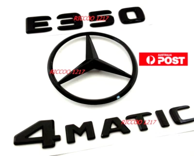 Badge set for Mercedes Benz E350 E class W212 2009-2016 Gloss Black - image 1 of 4