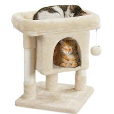 SmileMart 23.5" H 2-Level Cat Tree Condo Tower with Plush Perch, Beige