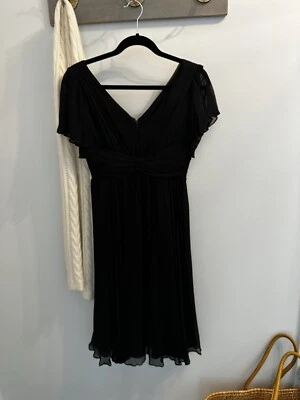 Suzi Chin Dress  Maggy Boutique Silk  Chiffon, Classic Little Black Dress. Sz 2 - Image 1 of 4