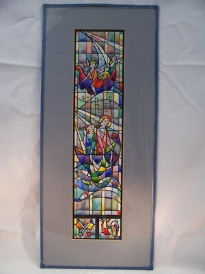 Pieza de acuarela cristiana vitral de pescador de San Pedro de C. Schattauer  Foto 1 de 4