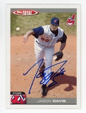 SIGNED BASEBALL CARD AUTO CLEVELAND INDIANS JASON DAVIS TOPPS TOTAL 2004 #628