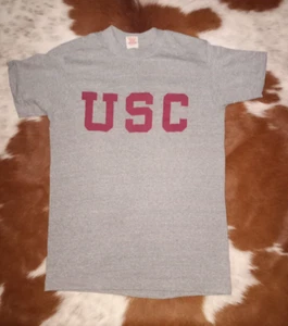 Vintage 1980s USC Tee SMALL 50/50 Made in USA Collegiate Pacific - Picture 1 of 4