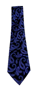 JOSEPH ABBOUD HERREN KRAWATTE PAISLEY SCHWARZ BLAU GRAU 100 % SEIDE - Bild 1 von 5