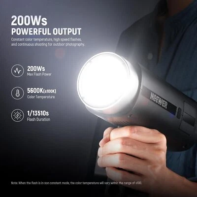 NEEWER Q200 200Ws 2.4G TTL Outdoor Studio Flash Strobe Light Photography Light - Image 1 of 4