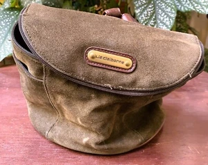 Vintage 1990s Liz Claiborne Brown Suede Small Bucket Purse Backpack - Picture 1 of 10