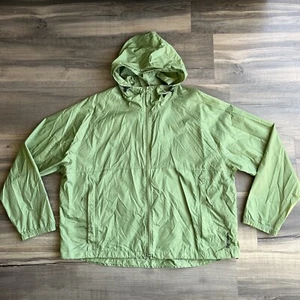 Ruff Hewn Men’s Nylon Windbreaker Rain Jacket Green XXL Hooded Zipper Pockets - Picture 1 of 13